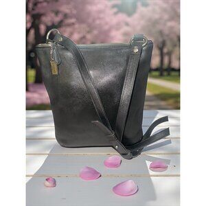VTG Coach Chelsea Slim Crossbody 9457 Dark Gray Leather Nickel Swing Pac Y2K USA